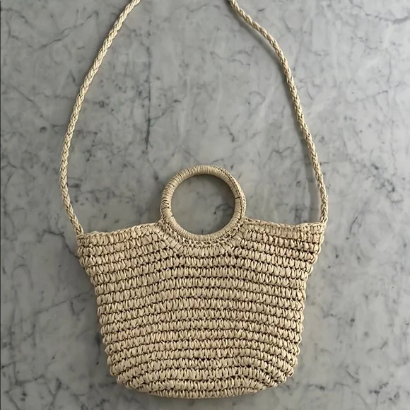 Lulla Collection Woven Rattan Handbag with shoulder strap - Picture 2 of 7